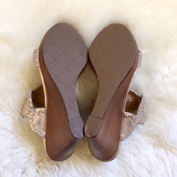 Jack Rogers Gold Luccia Stardust Platform Wedges - Picture 8 of 8